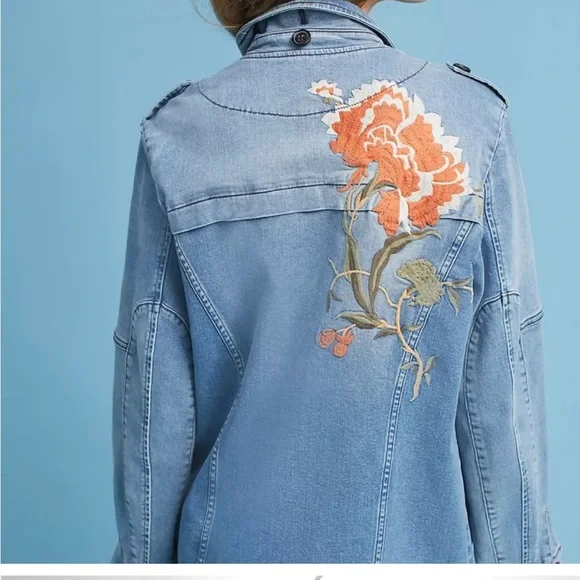 Pilcro Embroidered Jean Jacket - Picture 2 of 8
